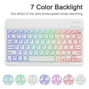 Wireless Tablet Cover RGB Keyboard Portable Keyboard Case Compatible For Galaxy Tab A9+ 11-inch (2023) SM-X210/X216/X218 blue + RGB keyboard