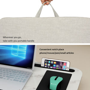 Portable Laptop Desk Tray Outdoor Learning Desk Laptop Stand Holder for Bed Sofa Office Home White
