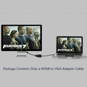 1080p Hdmi-compatible Male To VGA Female Video  Cable Unidirectional Hd Converter Black