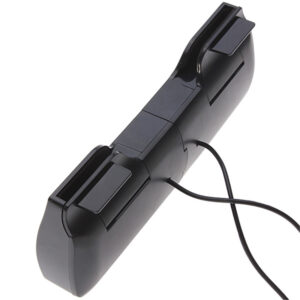 1 Pair Mini Portable Clipon USB Stereo Speakers line Controller Soundbar for Laptop MP3 Phone Music black