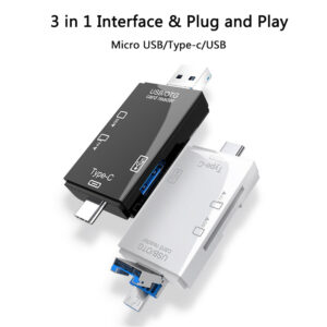 Tf Sd Card Reader Memory Card Portable Usb2.0 Type C Adapter Multi-function Card Reader White