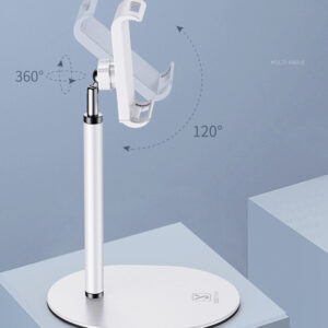Aluminum Alloy Tablet PC Phone Holder Tablet Holder Stand Mount Support Bracket Adjustable Table Holder white