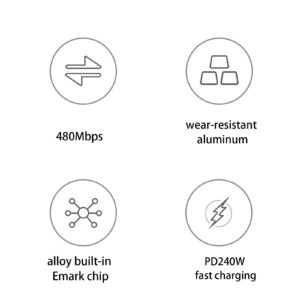 2m Pd240w Fast Charging Usb C Cable C Male To C Male Double Head Data Cable For Mobile Phone Laptops Computers 200cm