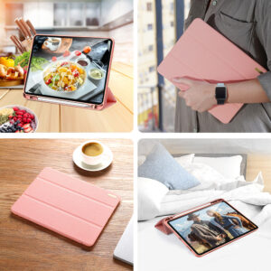 Solid Color Protective Case Tablet Case Cover With Pen Tray For Ipad Pro 11 2021 Elegant Pink