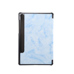 For Samsung Tab S6 T860 Tablet Cover Marbling Pattern PU Leather Anti-fall Anti-scrach Anti-slip Protect Shell Tri-fold Case  blue