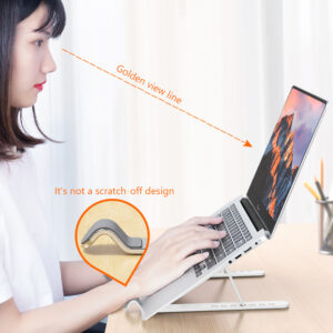 D103 Laptop Stand Computer Riser Folding Laptops Elevator PC Cooling Mount Supporting Up To 15.6 Inches Notebook black