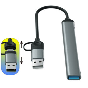 USB C Hub 5-in-1 Double-head Type C Docking Station USB C To USB 3.0 Adapter