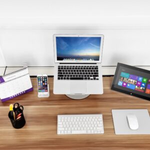 360 Degrees Rotation Aluminum Alloy Laptop Stand Heat Dissipation Notebook Computer Stand Silver
