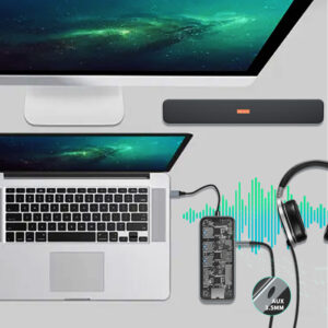10 in 1 USB C Hub with Ethernet Adapter 4k 30hz HD Multimedia SD TF Card Reader