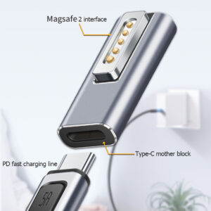 USB Type C Magnetic Adapter USB PD Fast Charge Data Transfer 90 Degree Connector Compatible For Type C Devices silver gray