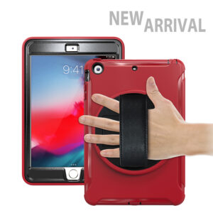 For ipad MINI 1 / 2 / 3 Wrist Handle Tri-proof Shockproof Dustproof Anti-fall Protective Cover with Bracket red