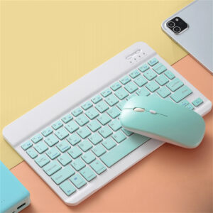 Mini Wireless Bluetooth Keyboard Mouse Set Rechargeable