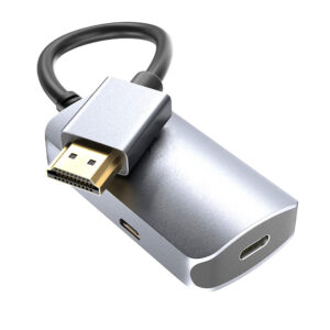 Metal Connector Hdmi-compatible To PD Male To Female One-way Video Cable Silver
