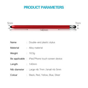 2 in 1 Stylus Pen Capacitive Screen Touch Pencil Drawing Pen for Tablet Android Smartphone Golden