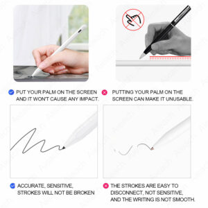 For Apple Pencil 2 Touch Pen Stylus For iPad Pro 11 12.9 9.7 2018 Air 3 10.2 2019 Mini 5 No Delay Drawing Pen black
