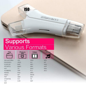 4-in-1 Otg Card Reader Universal Multi-functional Mobile Phone Tf Sd Camera Multi Interface Card Reader (with App) White with APP