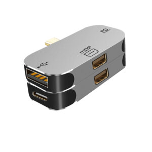3 In 1 Type C To Minidp Pd Converter Usb 2.0 Support 4k Plug Play Adapter grey