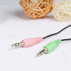 2 In 1 Mobile Phone Computer Headset Adapter Cable Microphone Adapter Cable Male And Female 3.5mm Audio Cable Black