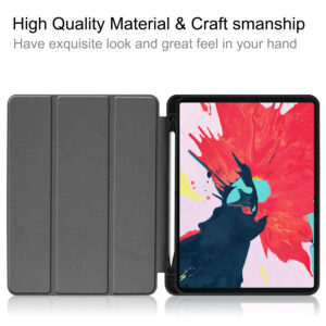 11 inch Foldable TPU Protective Shell Tablet Cover Case Shatter-resistant with Pen Slot for iPadPro blue